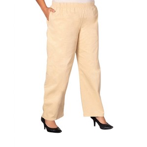 Women's Wide Leg Stretch Twill Pants - Plus - On The Plus Side - 1 of 1