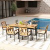 Tangkula 7 PCS Patio Dining Set w/ 2" Umbrella Hole and Seat Cushions for Garden - 2 of 4