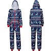 SYNCFUN Adults Christmas Hooded Pajamas, Women / Men Loose Christmas Pajamas, Nordic Print Pattern Holiday Jumpsuits - 2 of 4