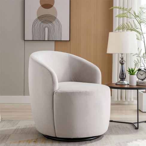 Hansell 31 Swivel Barrel Chair Andover Mills Fabric: Chantel Parisian Performance Velvet