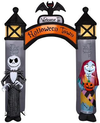 Nightmare Before Christmas Airblown Inflatable NBC Welcome to Halloween Town Archway Disney, 8.5 ft Tall, Grey