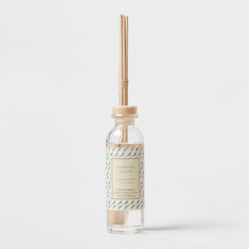 100ml Reed Diffuser with Cork Lid Rainwater Willow Blue - Threshold&#8482;, 1 of 5