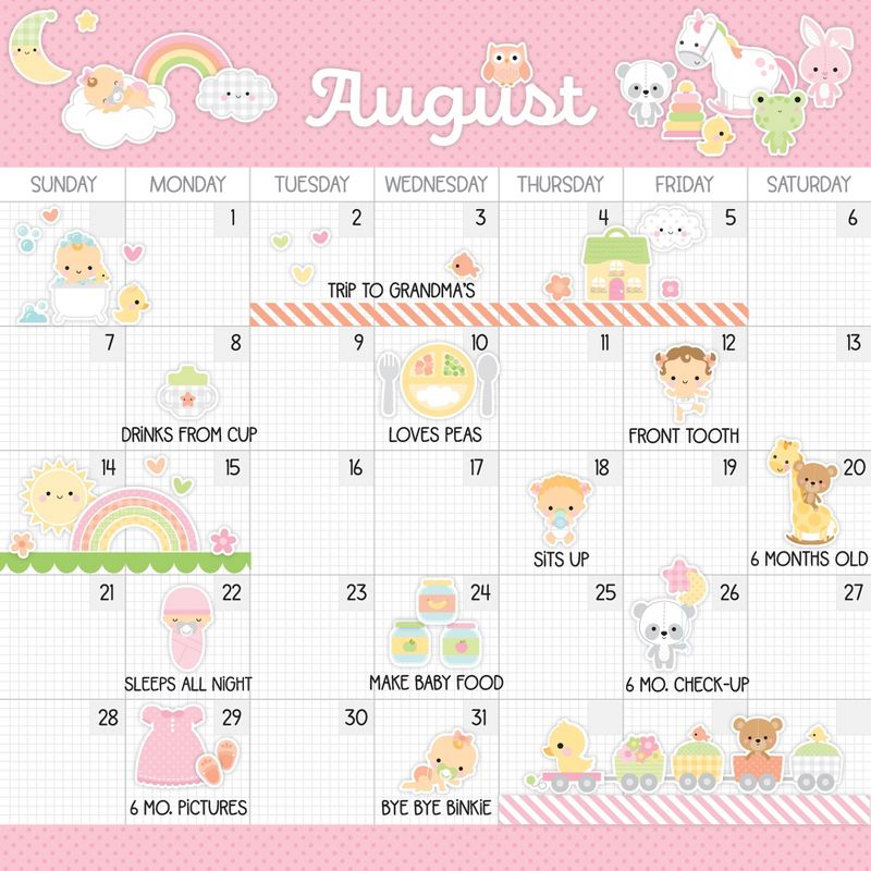 Doodlebug First Year Calendar Kit-Baby Girl, 2 of 3