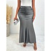 Women's High Waist Pleated Maxi Skirt with Elastic Waist - 3 of 4