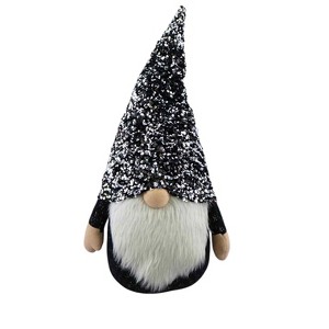 HomeRoots 24" Glittery Black and White Sparkle Gnome - 1 of 4