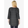Woman Within Plus Size Perfect Printed Three-Quarter-Sleeve V-Neck Tunic - 3 of 4