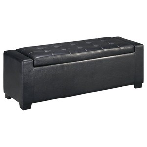 Benches Upholstered Storage Bench Black - Signature Design by Ashley