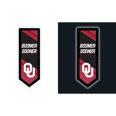 Evergreen Ultra-Thin Glazelight LED Wall Decor, Pennant, University of Oklahoma- 9 x 23 Inches Made In USA