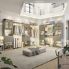 Aheaplus Set of Two 80"-120"W Closet System With Door And Wooden Drawers - 2 of 4