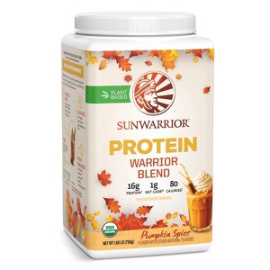 Warrior Blend Protein, Vegan Plant-Based Organic Protein Powder, Pumpkin Spice, Sunwarrior, 750gm, 30 servings - 1 of 4