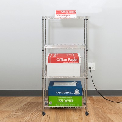 Adjustable 4-Tier Gray Wire Utility Storage Cart