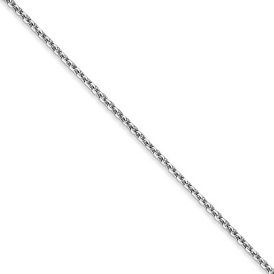 Black Bow Jewelry 1.4mm, 14k White Gold, Diamond Cut Cable Chain Necklace
