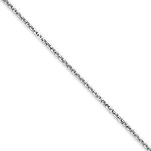 Black Bow Jewelry 1.4mm, 14k White Gold, Diamond Cut Cable Chain Necklace - 1 of 4