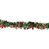 Northlight 50' x 4" Unlit Shiny Green/Red Tinsel Christmas Garland - 2 of 4