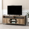 LuxenHome Light Oak Finish TV Stand for TVs Up To 60-Inch Brown - 3 of 4