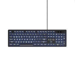 Azio KB512 Vision USB Wired Computer Keyboard for PC, 3-Color Backlight, Black, Size: Full Size - 1 of 4