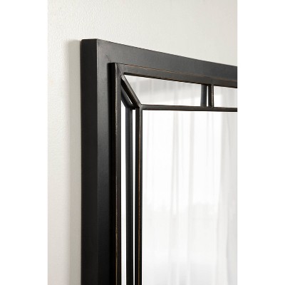 Audubon Black 40" Rectangular Wood Vanity Mirror