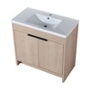 ChicFurnit Bathroom Vanities 36 Inch Freestanding Bathroom Vanity With White Resin Sink Soft Close Doors for Bathroom, Beige, 35.44"*18.13"*34.06" - 2 of 4