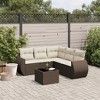 vidaXL Garden Sofa Set Brown PE rattan 6 Piece Modular Garden Sofa Set - 2 of 4