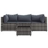 vidaXL Patio Lounge Set Gray PE rattan, powder-coated steel, tempered glass - 3 of 4