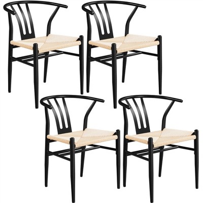Yaheetech Set of 4 Modern Armchairs with Open Backrest
