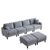 122.5" Corduroy Oversized U-Shaped Modular Sectional Sofa with 2 Ottomans & 2 Pillows - 2 of 4
