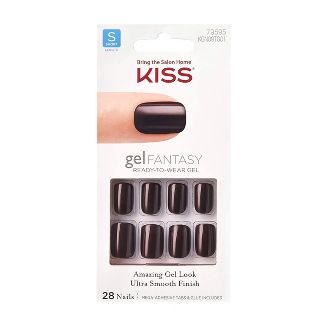 Kiss Gel Fantasy Ready-To-Wear Fake Nails - Burgundy Wine - 28ct