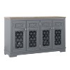 Festivo 57" Vintage Storage Accent Buffet Sideboard Cabinet Gray - 4 of 4