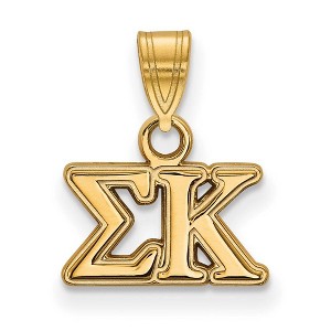 Black Bow Jewelry 14k Yellow Gold Plated Sterling Silver Sigma Kappa Greek Life Small Pendant - 1 of 3
