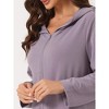 cheibear Women's Zip Up Sweatshirt Robe Hooded Long House Coat Bathrobe Fall Winter - 4 of 4