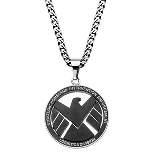 Men's Marvel Agent of S.H.I.E.L.D Stainless Steel Engraved Logo Pendant with Chain (24")