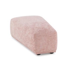 HOMES: Inside + Out Povoa Modern Modular Trapezoidal Ottoman Pink Chenille - 1 of 4