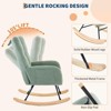 Rocking Chair Upholstered Padded Seat,Reading Chair with High Backrest,Tufted-Button Wingback Armchair for Bedroom, Dressing Room, Home Office - 3 of 4