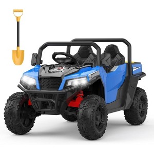 24V 4WD Ride On Dump Truck for Kids, 2-Seater Electric Ride On Car with Remote Control, Motorized Dump Bed, All-Terrain Wheels, Bluetooth Music, LED - 1 of 4