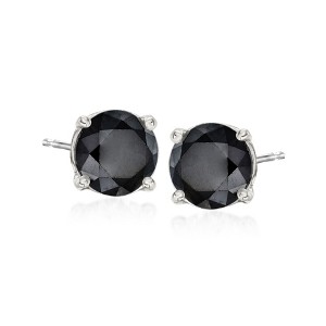 Ross-Simons 3.00 ct. t.w. Black Diamond Stud Earrings in 14kt White Gold - 1 of 4