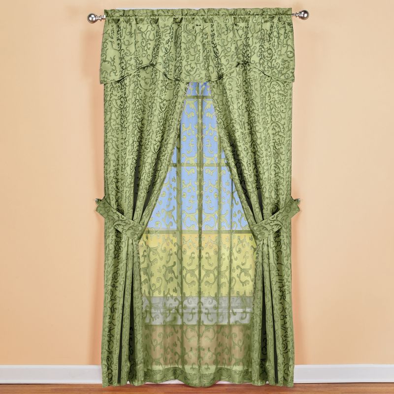 Collections Etc Insulated Scroll Curtain Set, 2 of 4