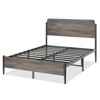 COZONY Vintage Industrial Metal Platform Bed Frame with Wood Headboard & Footboard, Queen Size - 2 of 4
