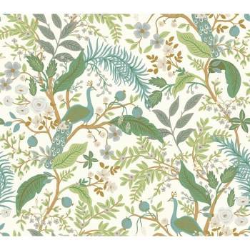 Rifle Paper Co. Peacock Garden White Peel and Stick Wallpaper