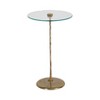 Coastal Accent Table - Metal & Marble - Metallic Finish - Stylish Side Table for Home, Office, Bedroom, Living Room - 25" Gold - 3 of 4