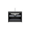 Chery Life 24" Bathroom Vanity with Sink, Wall-Mounted Bathroom Storage Cabinet with 2 Drawers, Pre-assembled, Dark Oak Color - 2 of 4