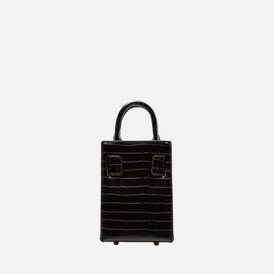 Сумки MKF Collection Mini Vertical – Croc Embossed Top Handle Phone Crossbody Purse MKF Collection by Mia K - Black — фото 3
