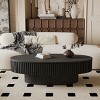 47 Inch Modern Wood Oval Coffee Table with Storage with Removable Table Top for Living Room,Indoor Furniture - The Pop Home - 3 of 4
