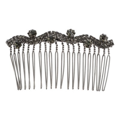Unique Bargains Women's Wave Patterns Hair Comb Insertion Tool Black 1 Pc