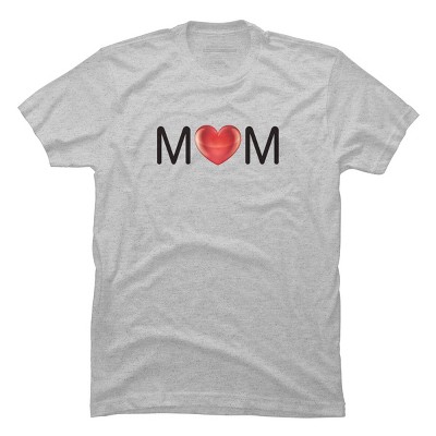 Men's Design By Humans Mom Heart Love By AmberDawn888 T-Shirt