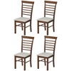 HOMCOM Wooden Dining Chairs Set, Farmhouse Upholstered Kitchen Chairs with Rubber Wood Frame for Living Room, Dining Room - 4 of 4