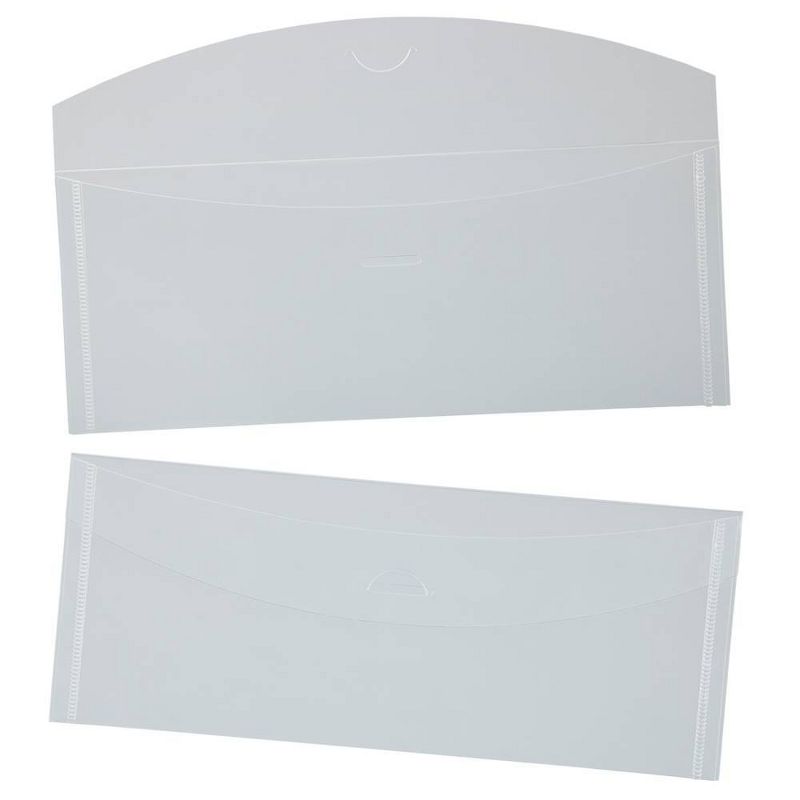 JAM Paper 12pk 4 1/4&#39;&#39;x9 3/4&#39;&#39; Durable Plastic Envelopes, Tuck Flap Closure, Clear - Ideal for Document Storage & Organization, 6 of 7