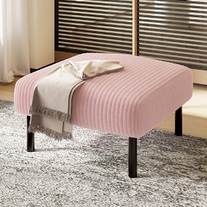 Kumasinova Small Ottoman Footstool with Legs,Corduroy Ottoman Foot Stool with Soft Padded seat,Square Footstool for Living Room,Bedroom - 1 of 4