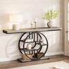 Console Table for Entryway, Storage Shelves, 5-Tier Narrow Accent Table with Circle Storage Shelves for Living Room, Hallway, o-Shaped Metal Frame - 3 of 4