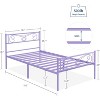 Bed Frame with Headboard and Footboard, Bed Mattress Foundation with Storage No Box Spring Needed Noise Free Easy Assembly - 2 of 4