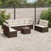 vidaXL Garden Sofa Set Brown PE rattan, tempered glass, powder-coated steel - 2 of 4